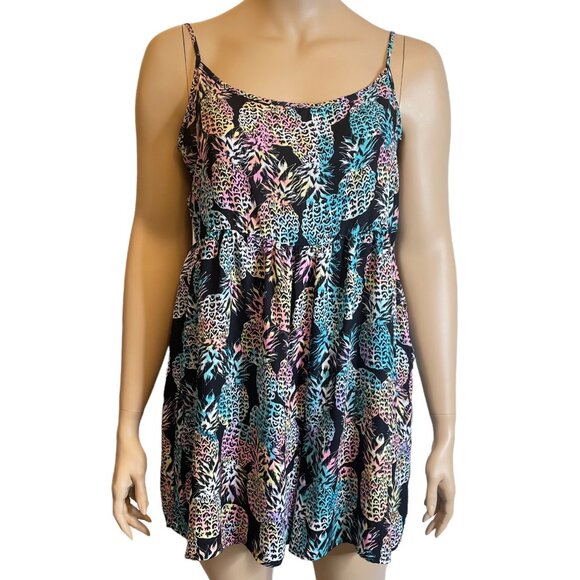 Living Doll Los Angeles Y2K Neon Pastel Pineapple Romper 1X - Picture 1 of 3